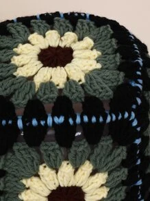 Floral Crochet Bucket Hat - Multicolor - View 4