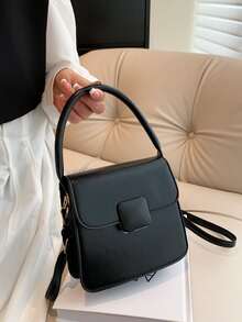 Mini Flap Square Bag - Black - View 1