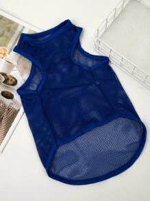 3入組熊熊圖案寵物背心 - 藍色 - 查看 2