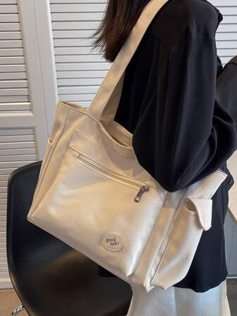 字母貼飾購物袋