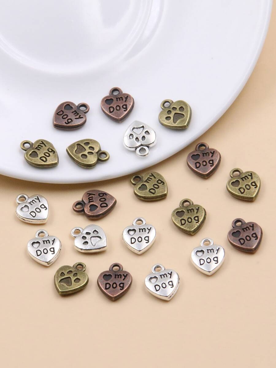 20pcs/set Random Heart DIY Pendant - Multicolor - View 1