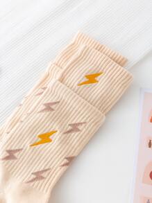 Lightning Pattern Crew Socks - Multicolor - View 3