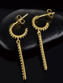 Pendientes con diseño de cadena plata - Dorado - Ver 2