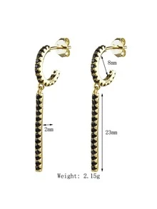 Pendientes con diseño de cadena plata - Dorado - Ver 5