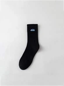 4pairs Men Random Letter Graphic Crew Socks - Multicolor - View 5