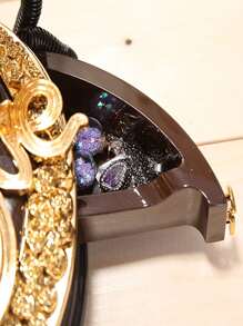 1pc Plastic Music Box, Vintage Telephone Design Music Box For Home - Black - View 5