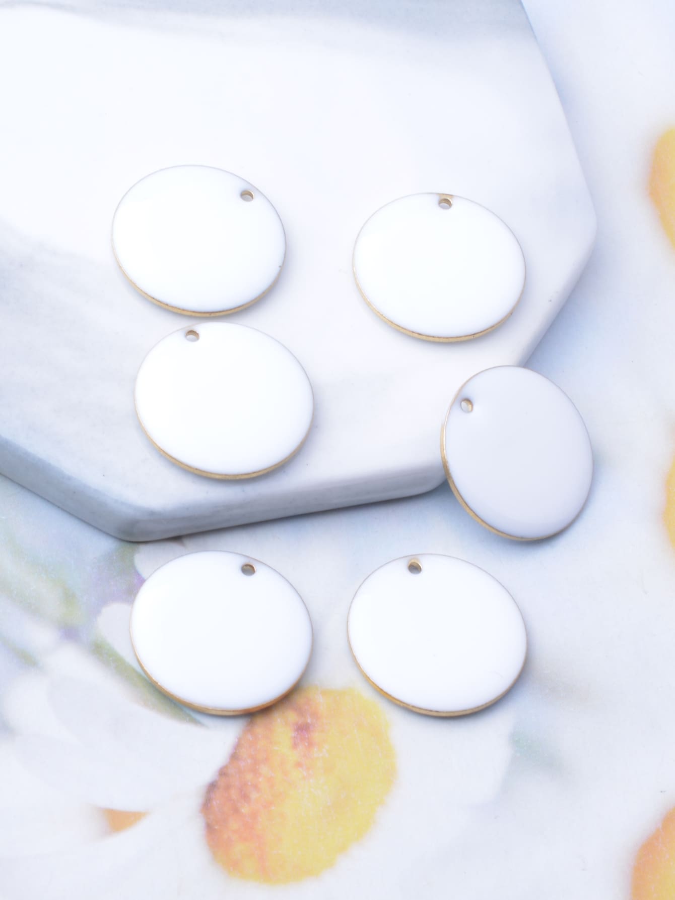 Colgante redondo de doble cara para difusor de aceite esencial de 6 uds. - Blanco - Ver 1