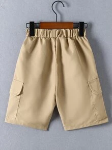 男孩側翻蓋口袋工裝短褲