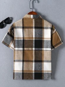 Boys Plaid Print Shirt Without Tee - Multicolor - View 2