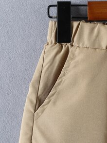 男孩側翻蓋口袋工裝短褲