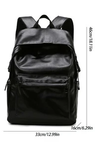 minimalista Mochila clásica con bolsillo delantero Mochila funcional - Negro - Ver 3