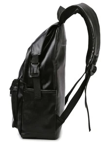 minimalista Mochila clásica con bolsillo delantero Mochila funcional - Negro - Ver 6