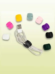 4pcs Random Color Data Cable Organizer - Multicolor - View 1