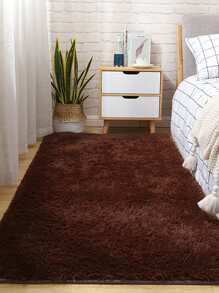 1入組滌綸地毯,現代棕色毛茸茸臥室地毯適用於客廳 - 咖啡棕 - 查看 4