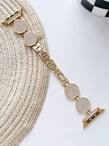 Rhinestone Decor Watchband Tương thích với Apple Watch - Vàng - Xem 1
