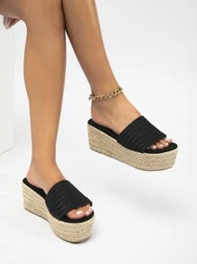 Giày bệt dày và Dép nêm Nữ - màu đen - Xem 3