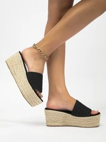 Giày bệt dày và Dép nêm Nữ - màu đen - Xem 6