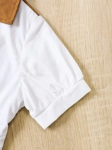 Baby Two Tone Button Front Shirt Dress - Multicolor - View 5