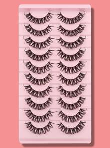 Himirell Pestañas postizas separadas, 10 pares de pestañas rizadas naturales de 13 mm,pestañas pestans extensiones de pestañas - Negro - Ver 2