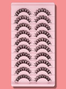 Himirell Pestañas postizas separadas, 10 pares de pestañas rizadas naturales de 13 mm,pestañas pestans extensiones de pestañas - Negro - Ver 6