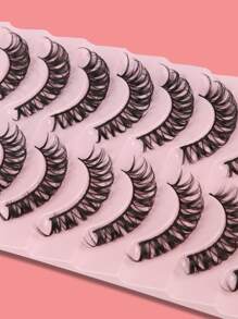 Himirell Pestañas postizas separadas, 10 pares de pestañas rizadas naturales de 13 mm,pestañas pestans extensiones de pestañas - Negro - Ver 7