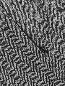 Contrast Trim Notched Neckline Dress - Grey - View 5