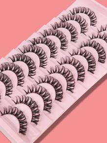 Himirell Pestañas postizas separadas, 10 pares de pestañas rizadas naturales de 13 mm,pestañas pestans extensiones de pestañas - Negro - Ver 9