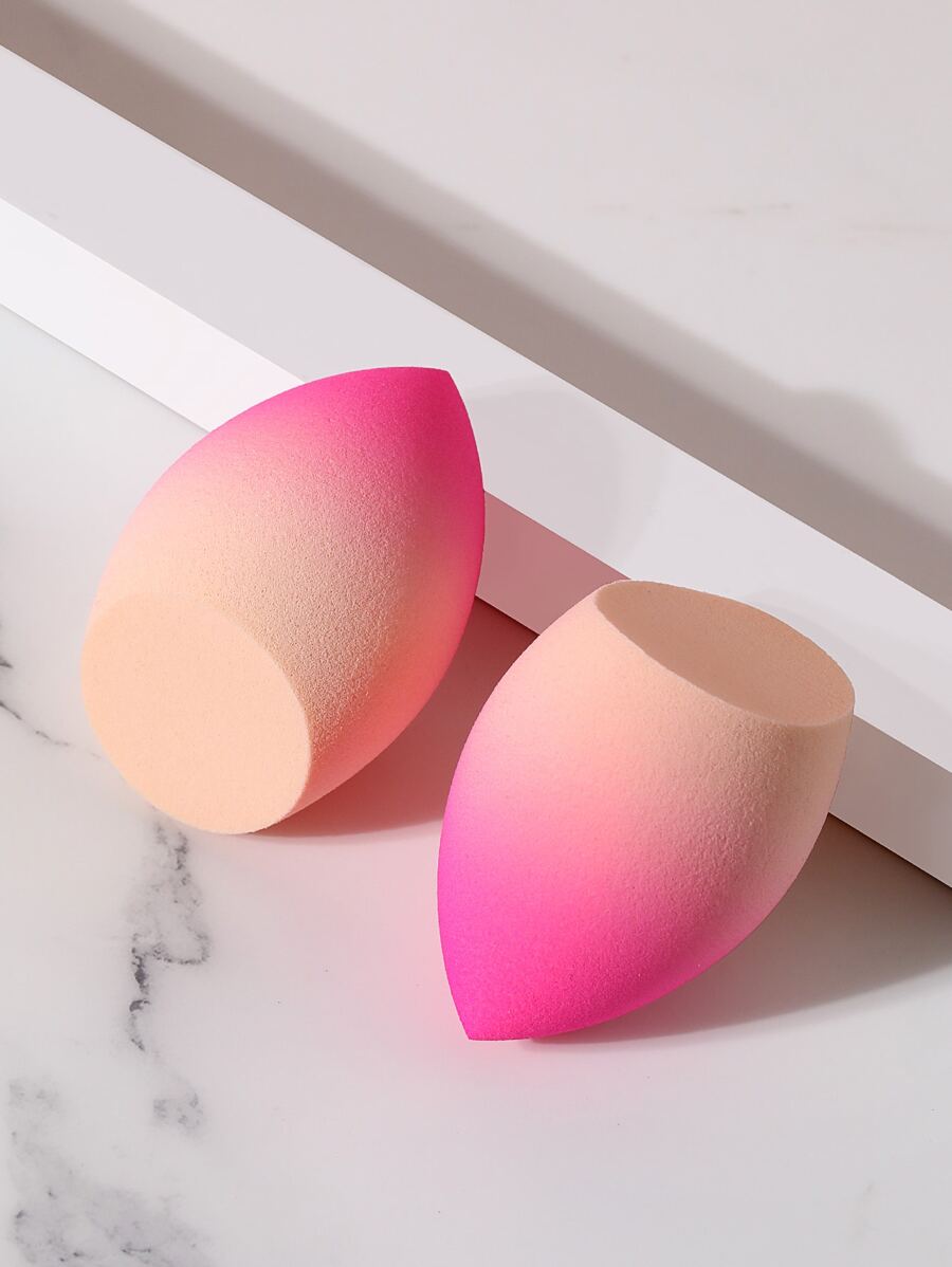 2pcs Ombre Makeup Sponge,Suitable For Cream & Powder Concealer, Loose Powder Makeup Applicator - Multicolor - View 1