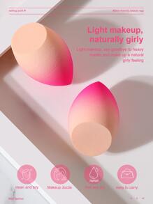 2pcs Ombre Makeup Sponge,Suitable For Cream & Powder Concealer, Loose Powder Makeup Applicator - Multicolor - View 5