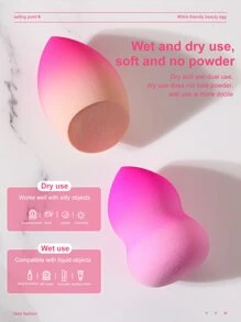 2PCS Makeup Sponge,Suitable For Cream & Powder Concealer, Loose Powder Makeup Applicator - Multicolor - View 5