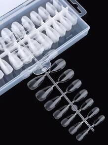 Elevate Your Style With 240pcs Long Almond Transparent Clear Fake Nail For Home DIY Nail Salon Nail Extension - Clear - View 2