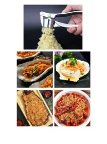 1 Máy ép tỏi bằng hợp kim kẽm, Dụng cụ xay tỏi bằng tay sáng tạo cho nhà bếp, Dụng cụ làm rau củ quả, Đồ dùng nhà bếp, Máy cắt, Thực phẩm, Salad, Trang trí, Bảo quản, Tiệc, Sinh nhật. - Bạc - Xem 5