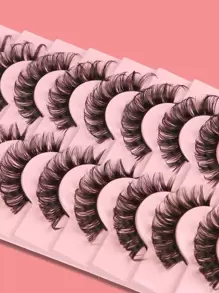 Himirell Separated False Eyelashes, 10 Pairs 15mm Natural Cute Russian Curled Eyelashes - Black - View 8
