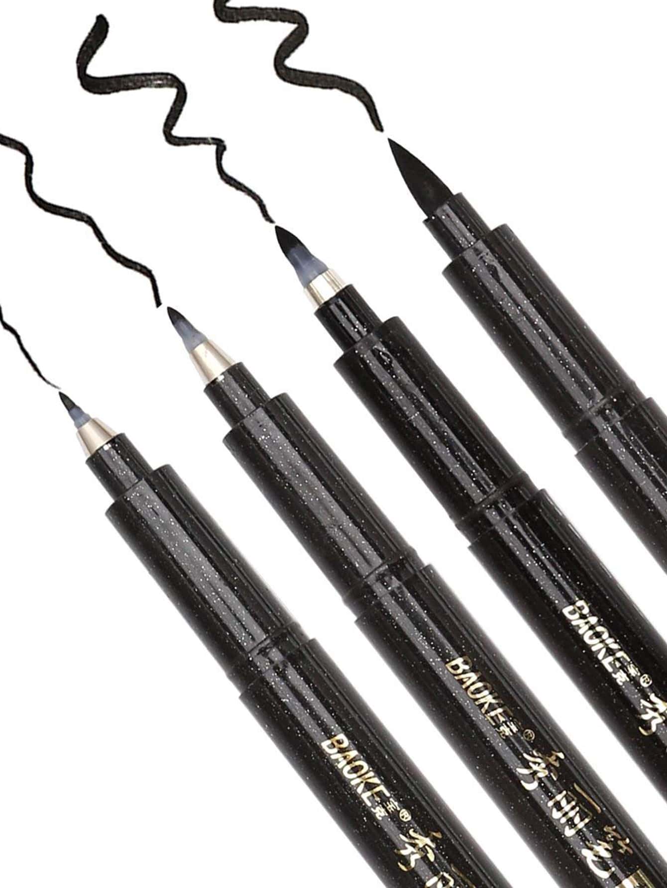 4pcs Glitter Marker Pen - Black - View 1