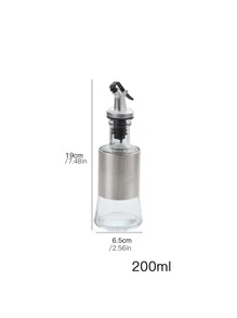 1pc Glass Oil Dispenser, Classic Oil Dispenser Bottle For Kitchen - Silver - View 2