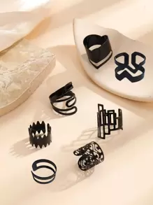 7入組/套鏤空戒指