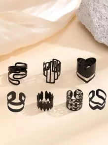 7入組/套鏤空戒指