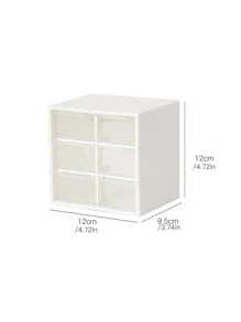 1pc Multi-layer Jewelry Storage Box, Minimalist White Rectangle Desktop Jewelry Storage Case For Necklace, Earring, Ring
