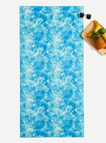 SHEIN Tie Dye Print Beach Blanket - Multicolor - View 1