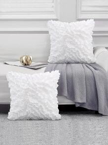 1 Màu Trắng Đệm Không Chất Độn, Hiện Đại Xù Viền Trang Trí Ném Gối Cho Gia Đình - trắng - Xem 1