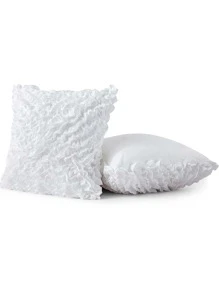 1 Màu Trắng Đệm Không Chất Độn, Hiện Đại Xù Viền Trang Trí Ném Gối Cho Gia Đình - trắng - Xem 2