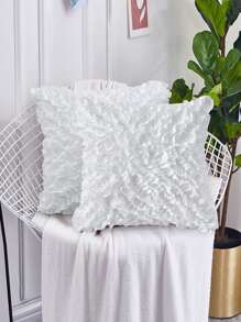 1 Màu Trắng Đệm Không Chất Độn, Hiện Đại Xù Viền Trang Trí Ném Gối Cho Gia Đình - trắng - Xem 7
