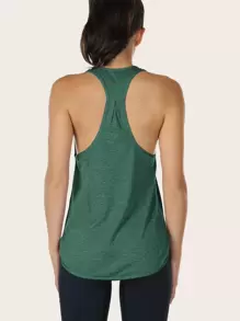 Camiseta De Tirantes Para Mujer Con Diseño De Espalda De Nadadora Para Entrenamiento - Verde militar - Ver 1