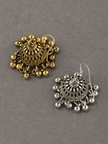 2 对/套波西米亚风锌合金串珠流苏耳环耳坠女式度假