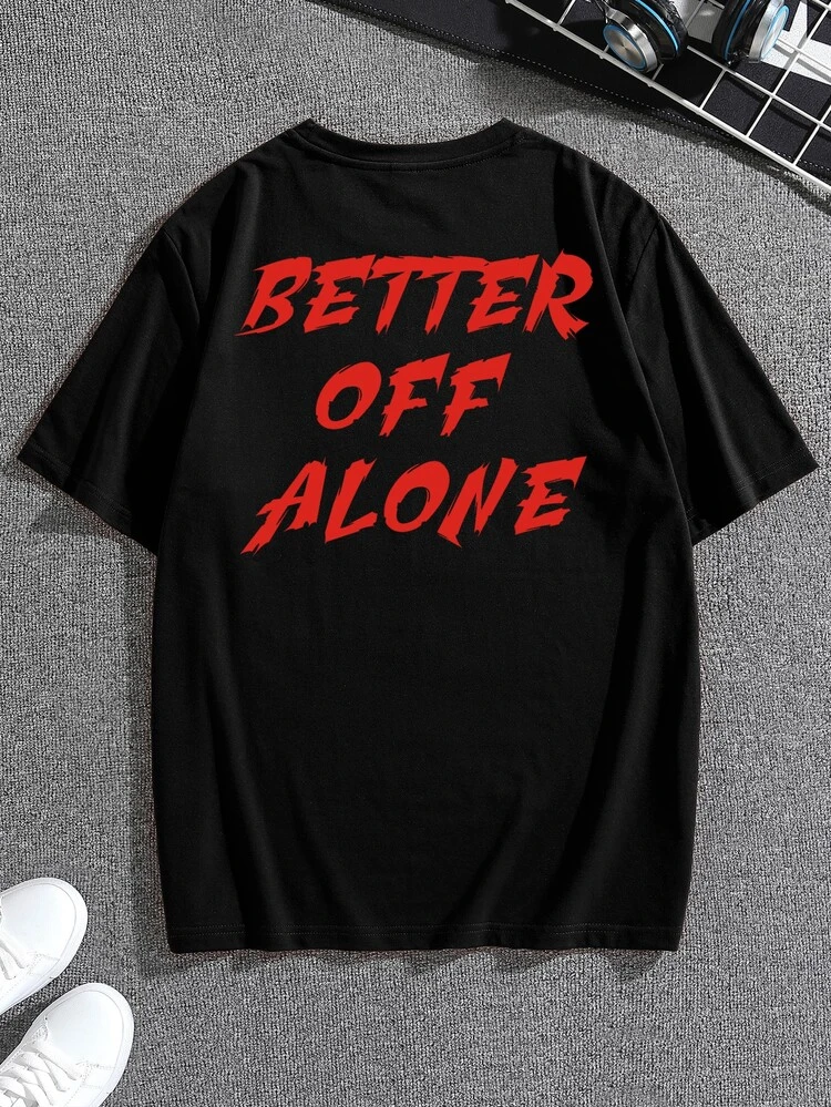 Men Slogan Graphic Tee