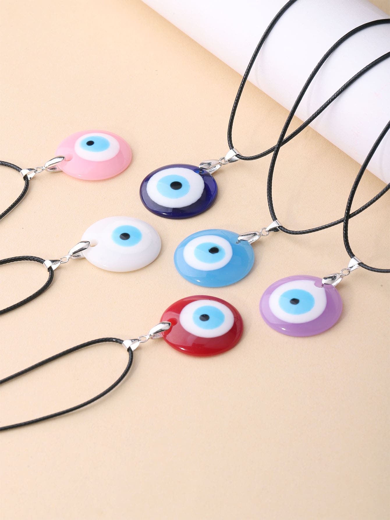 6-8pcs/set Evil Eye Charm Necklace - Multicolor - View 1