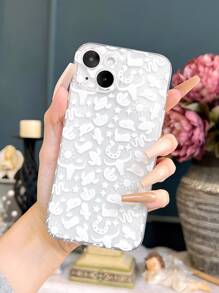 Hat & Cactus Pattern Clear Phone Case,International Version, Not The Domestic Version - White - View 2