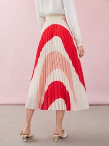 MOTF PREMIUM PLEATED TWO-TONE FLOWY SKIRT - Multicolor - View 4