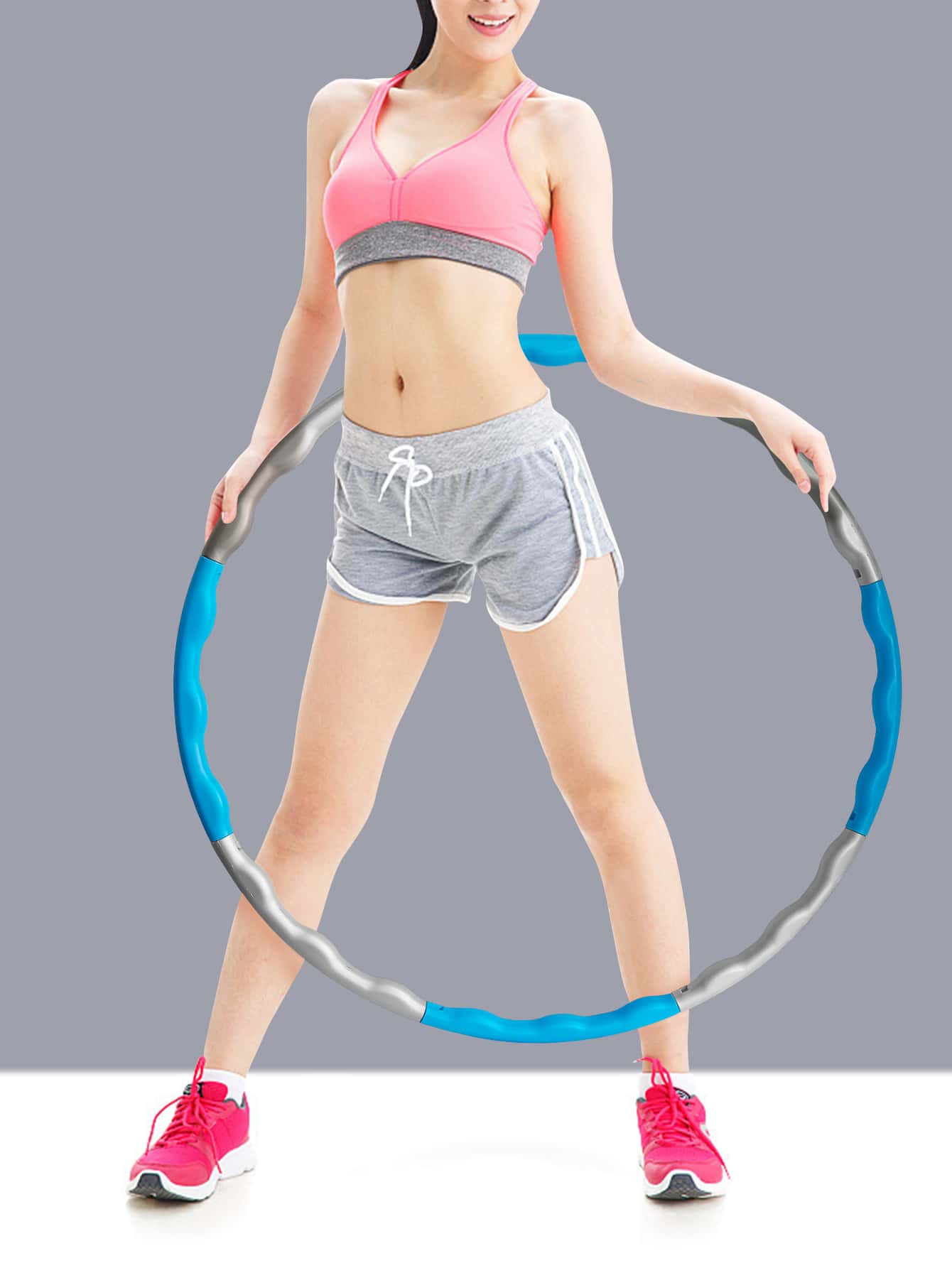 1pc Color Block Removable Fitness Exercise Hoop - Multicolor - View 1