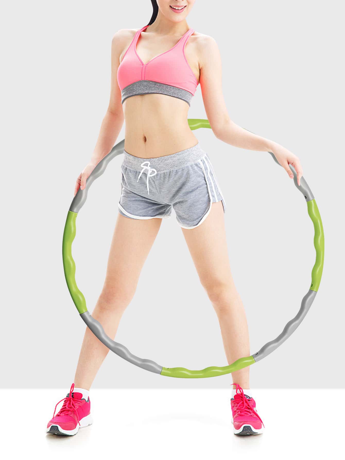 1pc Color Block Removable Fitness Exercise Hoop - Multicolor - View 1